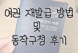 서울 동작구청 여권 재발급 신청 및 수령 후기 (발급비용...