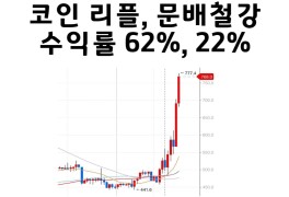 코인 리플 수익률 62% / 문배철강 상한가 수익률 22% / 주식...