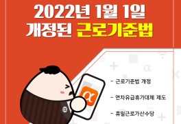 [알파요] 2022년 1월 1일부터 적용하는 개정된 근로 기준법!