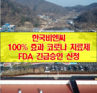한국비엔씨 100% 회복율 코로나 치료제 FDA 긴급승인 신청