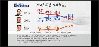 차기 대선후보 지지율, 도표로 보는 1월 1주차 지지율 - MBN 여론조사 결과