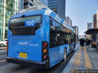 서울 저상 160번 버스 - 서울교통네트웍 서울 70사 6775호 에디슨모터스 스마트 110 초저상 전기버스 EV