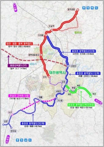 대전시, 메가시티 ‘대전중심 광역철도 구축사업’ 확대 추진