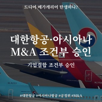 대한항공, 아시아나항공 조건부 기업 결합승인(ft. 공정위, M&A, 메가캐리어)