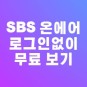 SBS 온에어 실시간 무료 TV 재방송 다시보기 보러가기