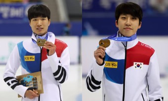 김태성 · 박지원, 쇼트트랙 월드컵 ‘금메달'