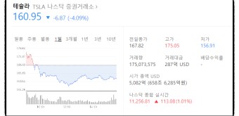 서학개미 풀매수 상위 테슬라 주가 전망 차트 현황 YTD -58% 폭락
