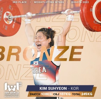 여자역도 김수현, 국제역도연맹 여자 -76 세계랭킹 2022년 공동 4위에서 2023년 단독 2위로 뛰어 올라…항저우아시안게임 우승 여부에 관심