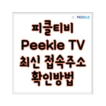 피클티비 Peekle TV 최신주소 확인방법