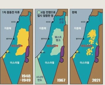 팔레스타인, 이스라엘 지도의 변화(1917부터)