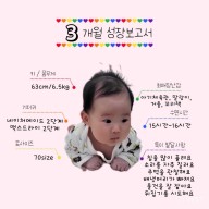 3개월 성장기록) 3개월 아기 수유 기저귀 수면 특징 성장보고서