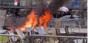 트럼프 재판 도중 분신한 남성 사망(영상)