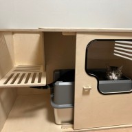 고양이 사막화방지 대형 화장실 - 그린웨일 2층 원목화장실 C7