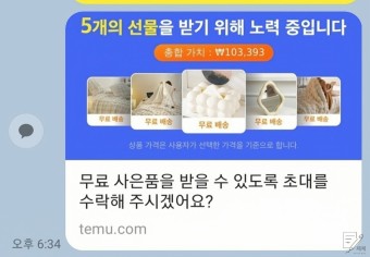 테무 태무 쇼핑 : 사은품 5개 무료 6일 만에 배송 온 후기! 초대 추천인 꿀팁