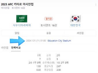 2024 아시안컵 축구 일정 16강 대진표(ft. 중계일정)
