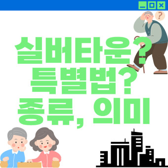 실버타운 특별법 제정 (feat. 고급? 요양원? 주간보호센터? 요양병원?)