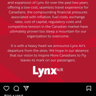 캐나다 저가 항공사 Lynx air 파산, 미국여행 취소 환불 가능?