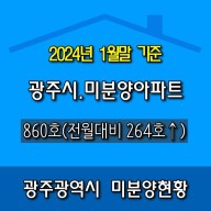 [광주.모두부동산] 광주광역시 미분양 아파트 860호(2024년 1월말 기준)로 집계되었습니다.