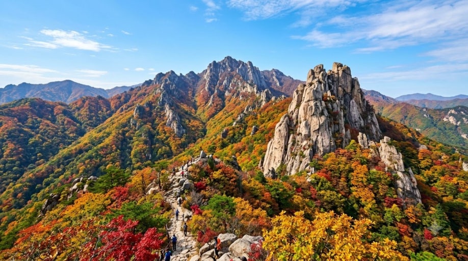설악산 단풍 절정 시기 2026 총정리! 첫 단풍부터 가장 예쁜 시기까지