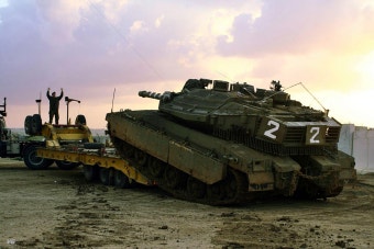 가지지구로 진격명령을 대기중인 이스라엘 Merkava 전차 부대
