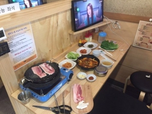"삼겹살도 혼자 먹는다"… '혼밥 고깃집' 가보니…