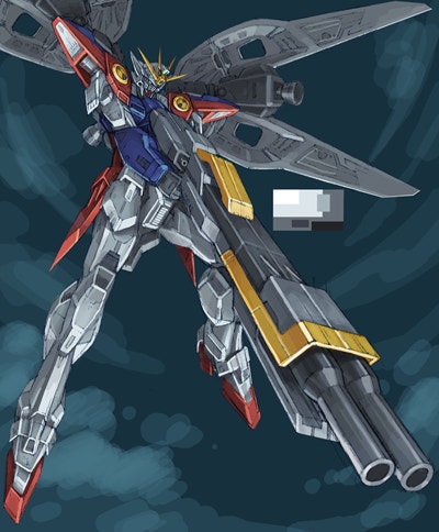 윙 건담 버스터 라이플 사격 장면