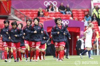 2012 런던올림픽 여자축구 북한 vs 미국 경기 사진