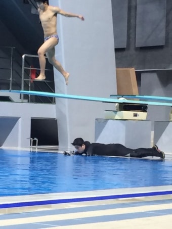 다이빙 대표팀 훈련 촬영.