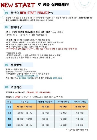 노동부 '청년층 뉴스타트' 프로그램 모집