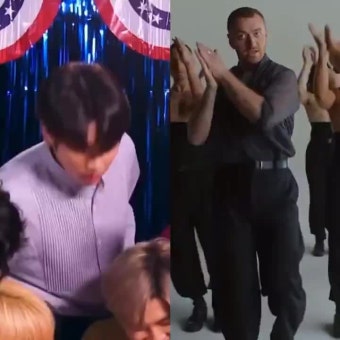 따봉방탄소년단 정국 아이하트라디오최고 안무가상 존잘셔츠뽀시락