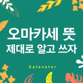 오마카세 뜻 제대로 알고 쓰자