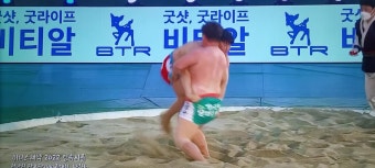 장흥장사씨름대회,                   태안군청 최성민 백두장사        등극(2연승)