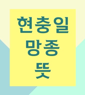 현충일 망종 뜻 유래 조기 다는 법 탄생화