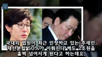 세계 3대 이혼소송 최태원 노소영 이혼 재산분활 금액은