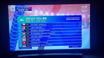 세계선수권 배영 100m 준결승 실시간 영상(이주호)