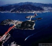 하늘에서 본 사천 대방-남해 창선간 연륙교