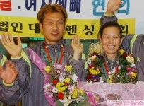 한국 펜싱 현희와 구교동
