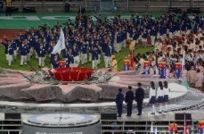 코리아팀 주경기장 동시 입장