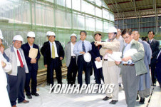 극락전 보수 설명듣는 국회의원들