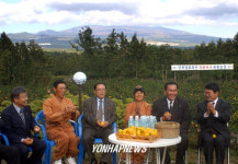 한라산 아래 귤 농장 방문