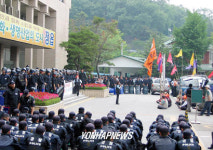 정읍시 환경미화노조원 시청 앞 농성