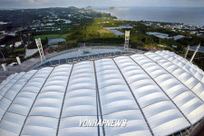 복구 완료된 제주월드컵경기장 지붕