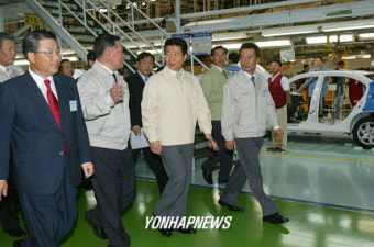 노대통령 현대차 울산공장 방문