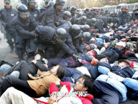 청주 우진교통 노조원 강제해산