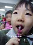 초등학교 새내기들의 칫솔질 교육