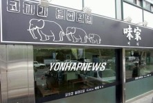 <코끼리 습격받은 음식점 `대박'>