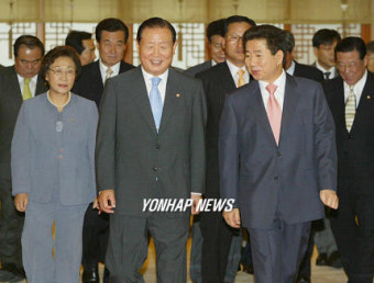 노대통령 여야지도부와 오찬회동