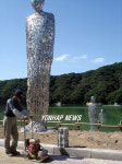 산정호수 조각공원 마무리 작업중