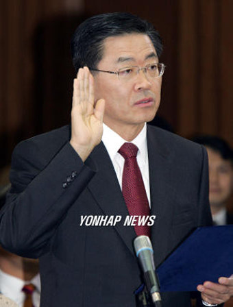정상명 검찰총장 후보자 증인선서