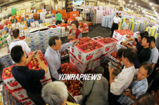 한가위 준비에 분주한 청과시장